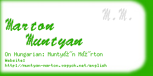 marton muntyan business card